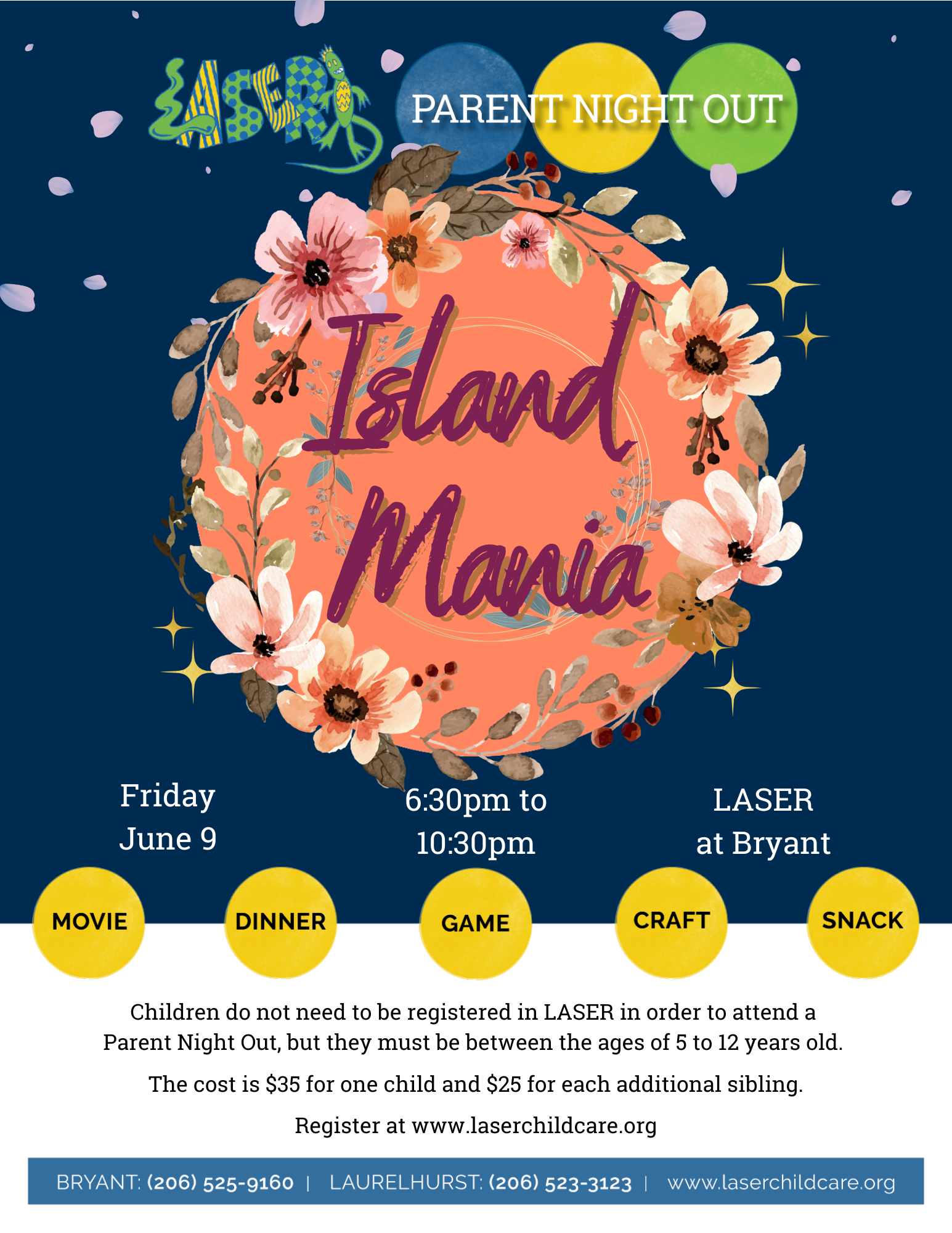 Laser Parent Night Out - Island Mania, June 9